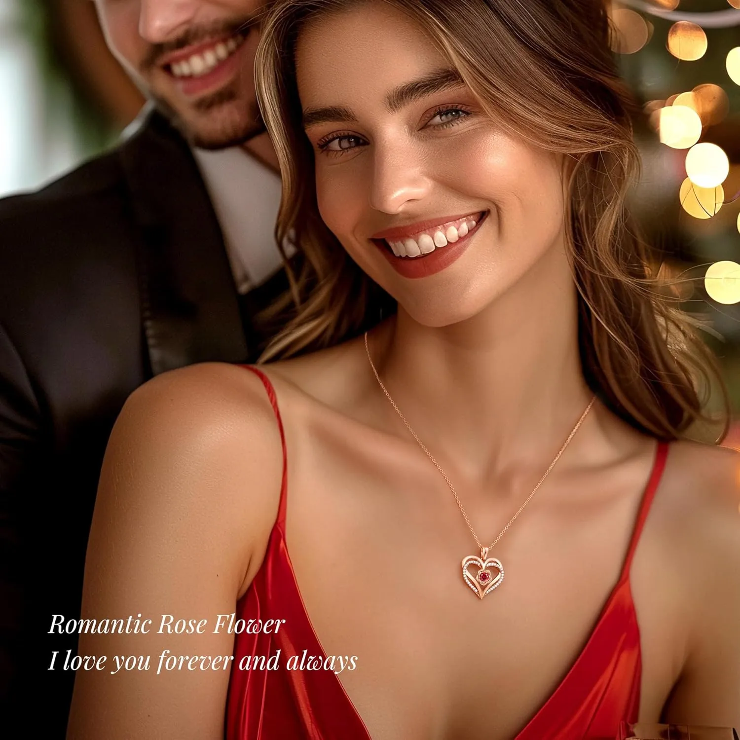 CDE Mothers Day Gifts for Mom, S925 Silver Rose Gold Heart Birthstone Necklaces for WomenIdeal Anniversary or Birthday Jewelry Gifts for Wife Girlfriend Her