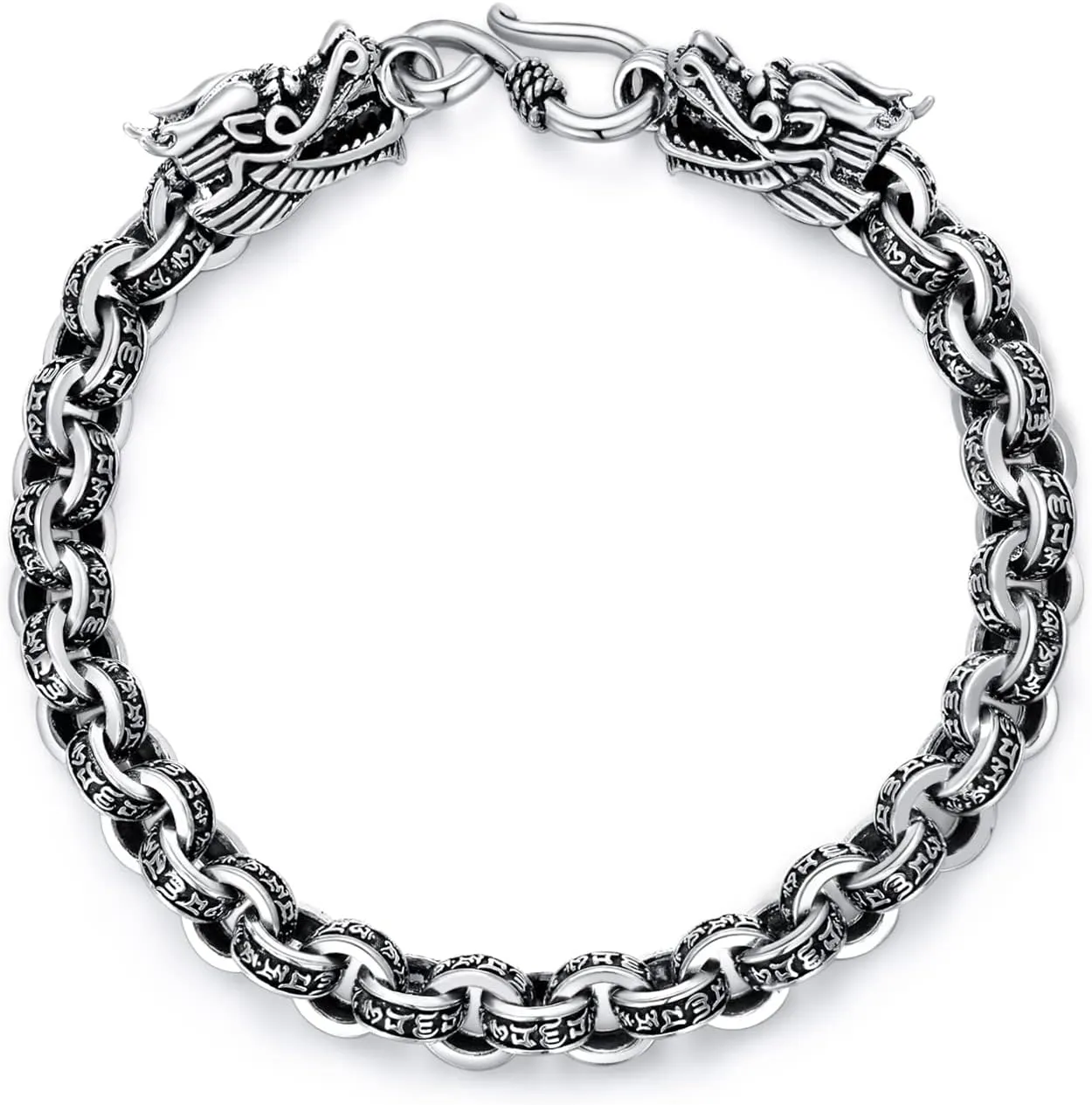 CEKAMA 925 Sterling Silver Bracelet For Men & Boys Delicate Texture Heavy Bracelet 7.5-8 Inches Width 5-7mm