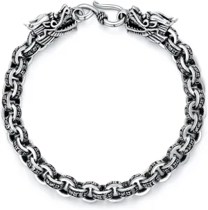 CEKAMA 925 Sterling Silver Bracelet For Men & Boys Delicate Texture Heavy Bracelet 7.5-8 Inches Width 5-7mm