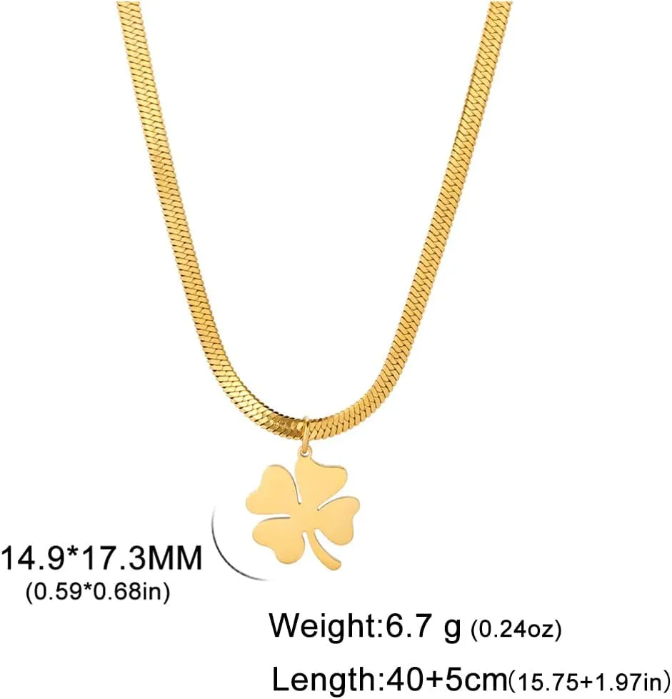 Celtic Good Luck Four Leaf Clover Necklace Irish Shamrock Shape Lucky Charm Pendant Protection Amulet Jewelry For Women Teen