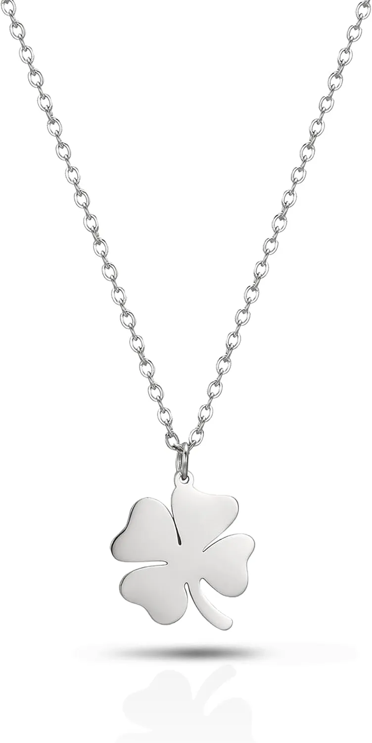 Celtic Good Luck Four Leaf Clover Necklace Irish Shamrock Shape Lucky Charm Pendant Protection Amulet Jewelry For Women Teen