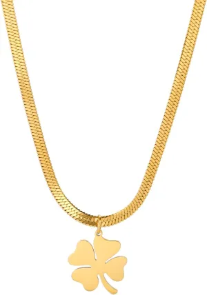 Celtic Good Luck Four Leaf Clover Necklace Irish Shamrock Shape Lucky Charm Pendant Protection Amulet Jewelry For Women Teen