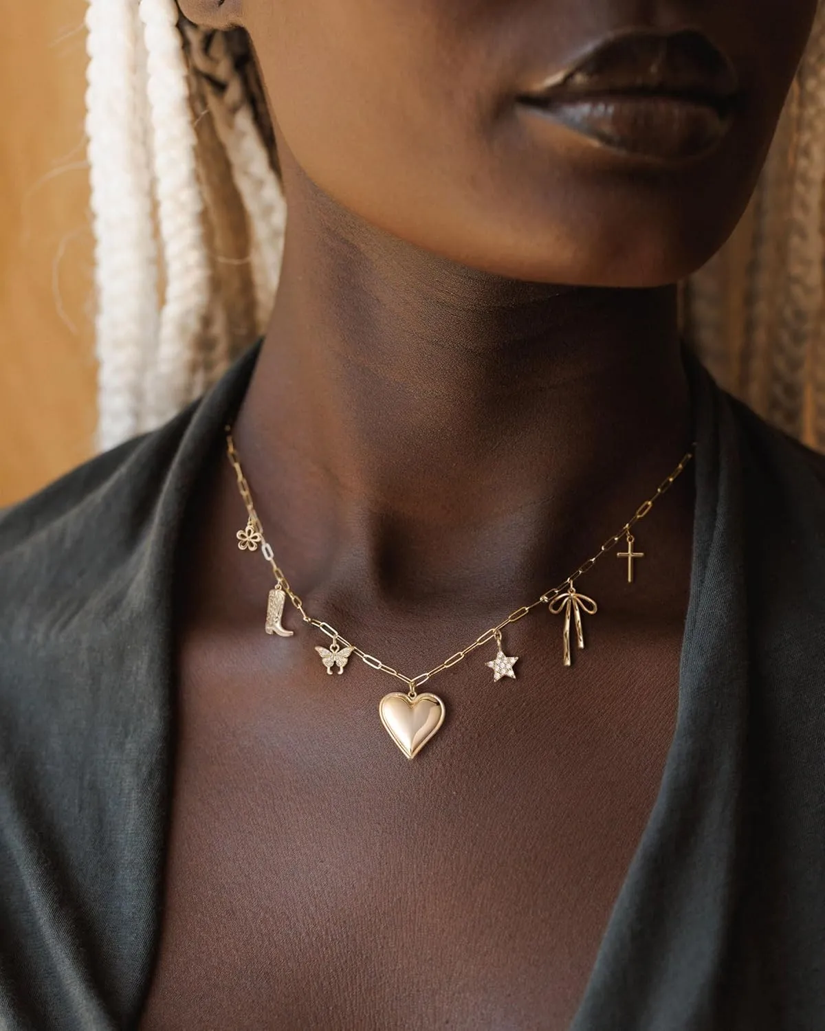 Charm Necklace-14K Gold/Silver Plated Charm Necklace Shell Conch Shell Turtle Starfish Coconut Tree Pearl Necklace Summe Beach Necklaces for Women Dainty Simple Jewelry for Women