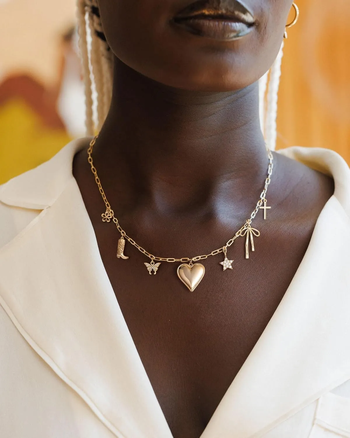 Charm Necklace-14K Gold/Silver Plated Charm Necklace Shell Conch Shell Turtle Starfish Coconut Tree Pearl Necklace Summe Beach Necklaces for Women Dainty Simple Jewelry for Women