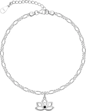 CHIC & ARTSY 925 Sterling Silver Ankle Bracelet for Women Cute Roses/Lotus/Tulips Charm Ankle Bracelet Beach Foot Chain Anklet Jewelry