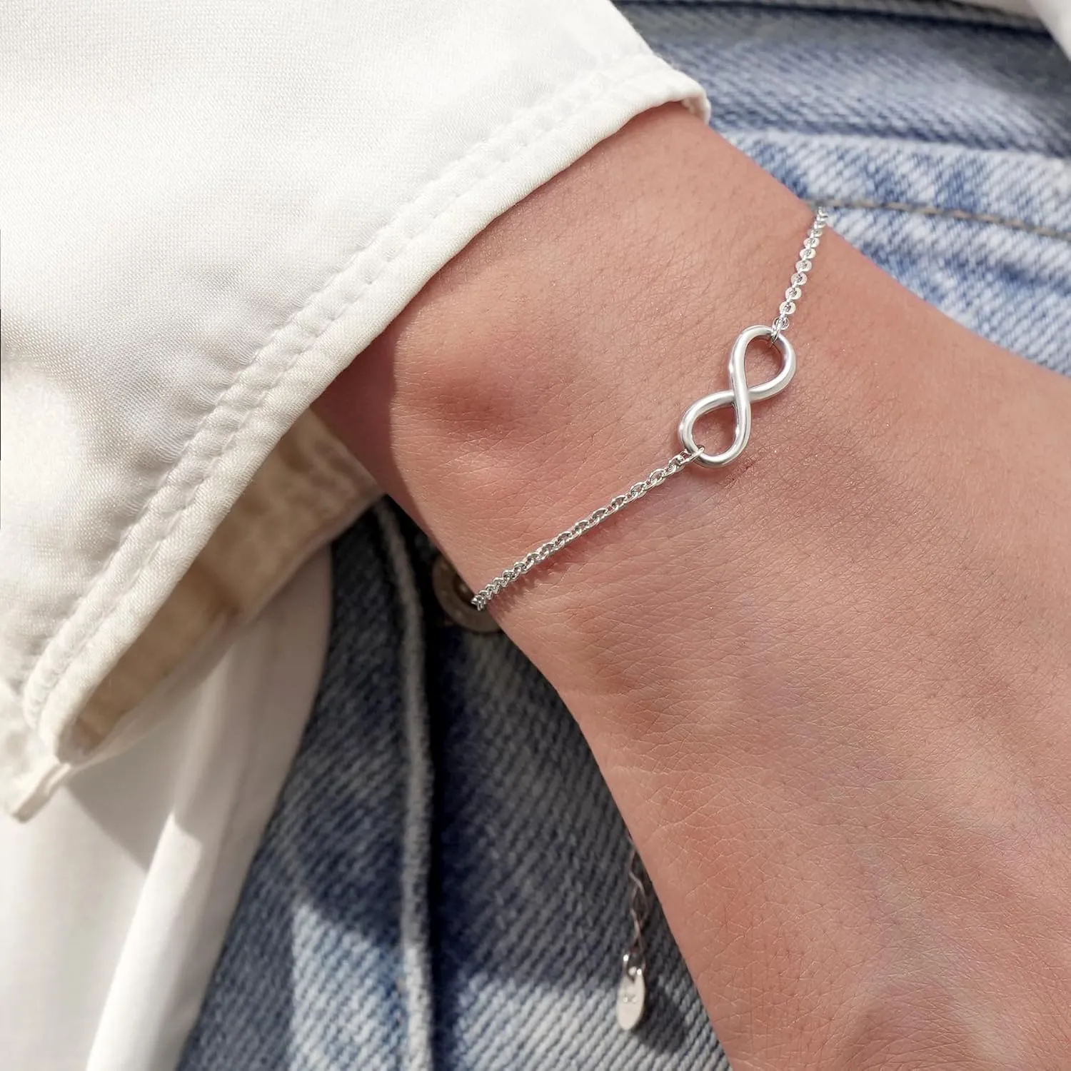 CHIC & ARTSY Opal Bracelet 925 Sterling Silver Synthetic Opal Bracelet Opal Butterfly, Stethoscope, Evil Eye, Cross, Bar, Infinity Bracelet for Women Adjustable Sister Friendship Bracelets Christmas Jewelry