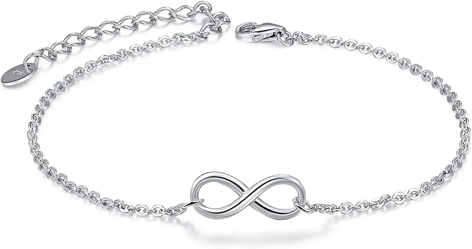 CHIC & ARTSY Opal Bracelet 925 Sterling Silver Synthetic Opal Bracelet Opal Butterfly, Stethoscope, Evil Eye, Cross, Bar, Infinity Bracelet for Women Adjustable Sister Friendship Bracelets Christmas Jewelry