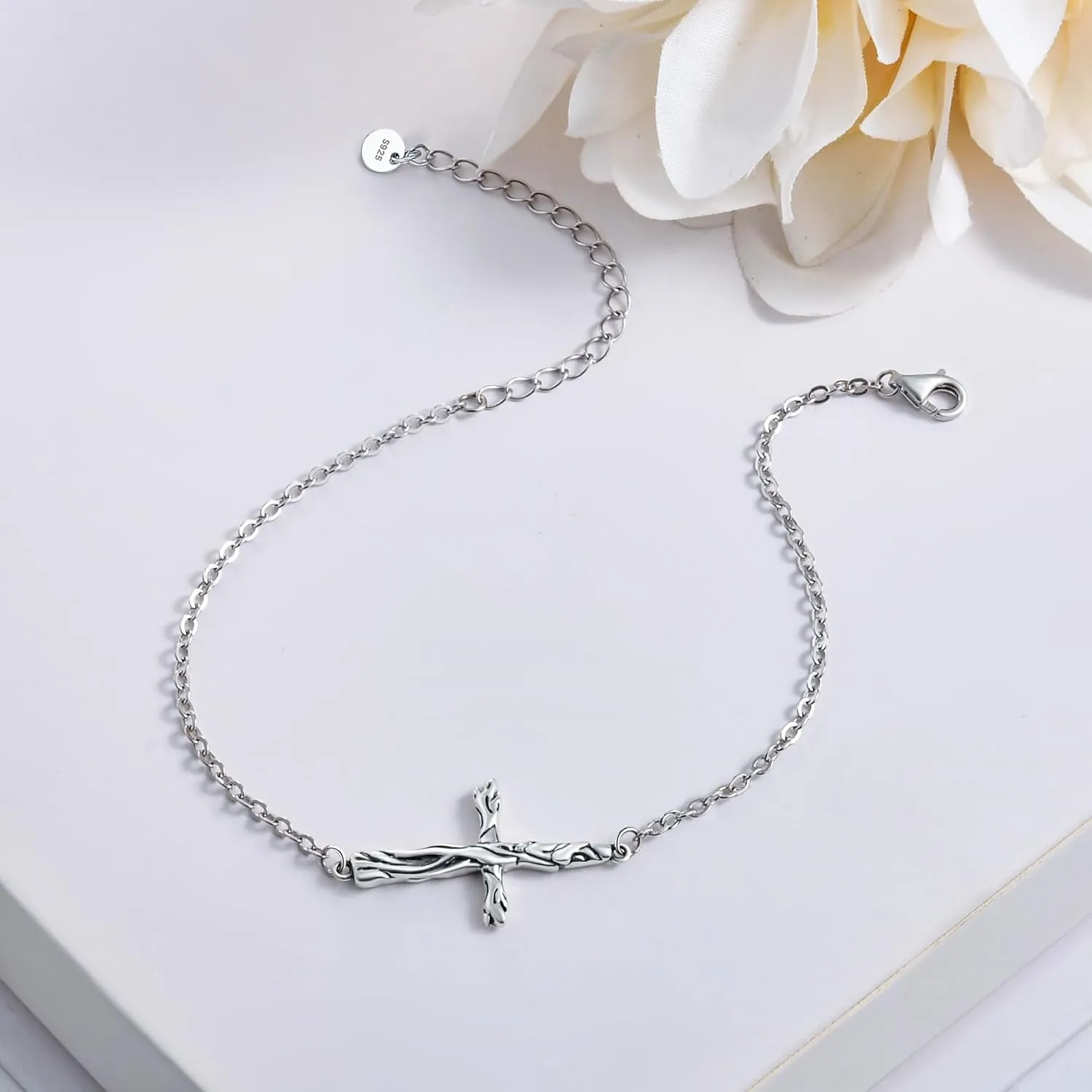 CHIC & ARTSY Opal Bracelet 925 Sterling Silver Synthetic Opal Bracelet Opal Butterfly, Stethoscope, Evil Eye, Cross, Bar, Infinity Bracelet for Women Adjustable Sister Friendship Bracelets Christmas Jewelry
