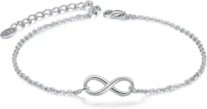 CHIC & ARTSY Opal Bracelet 925 Sterling Silver Synthetic Opal Bracelet Opal Butterfly, Stethoscope, Evil Eye, Cross, Bar, Infinity Bracelet for Women Adjustable Sister Friendship Bracelets Christmas Jewelry