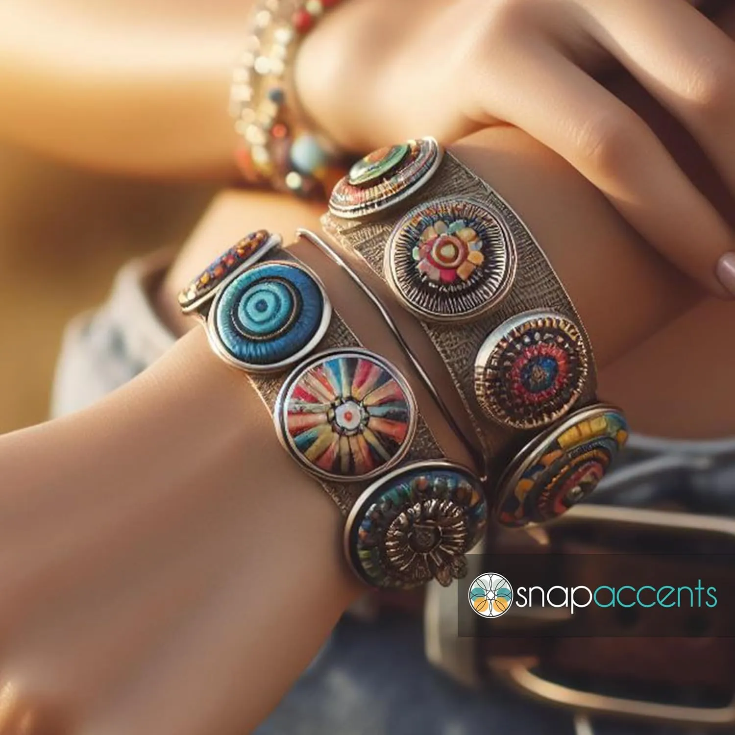 Choose a Color | Snap Jewelry Leather Ginger Charm Bracelet Double Braided Adjustable Band Fits 18MM 20MM Customizable Buttons