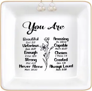 Christian Jewelry Dish Tray Ceramic Trinket Dish Baptism Gifts For Girl Baptism Gifts For Teen Girl Confirmation Gifts For Teen Girls Baptism Gifts Girl Baptism Gifts Christian Gifts For Teen Girls