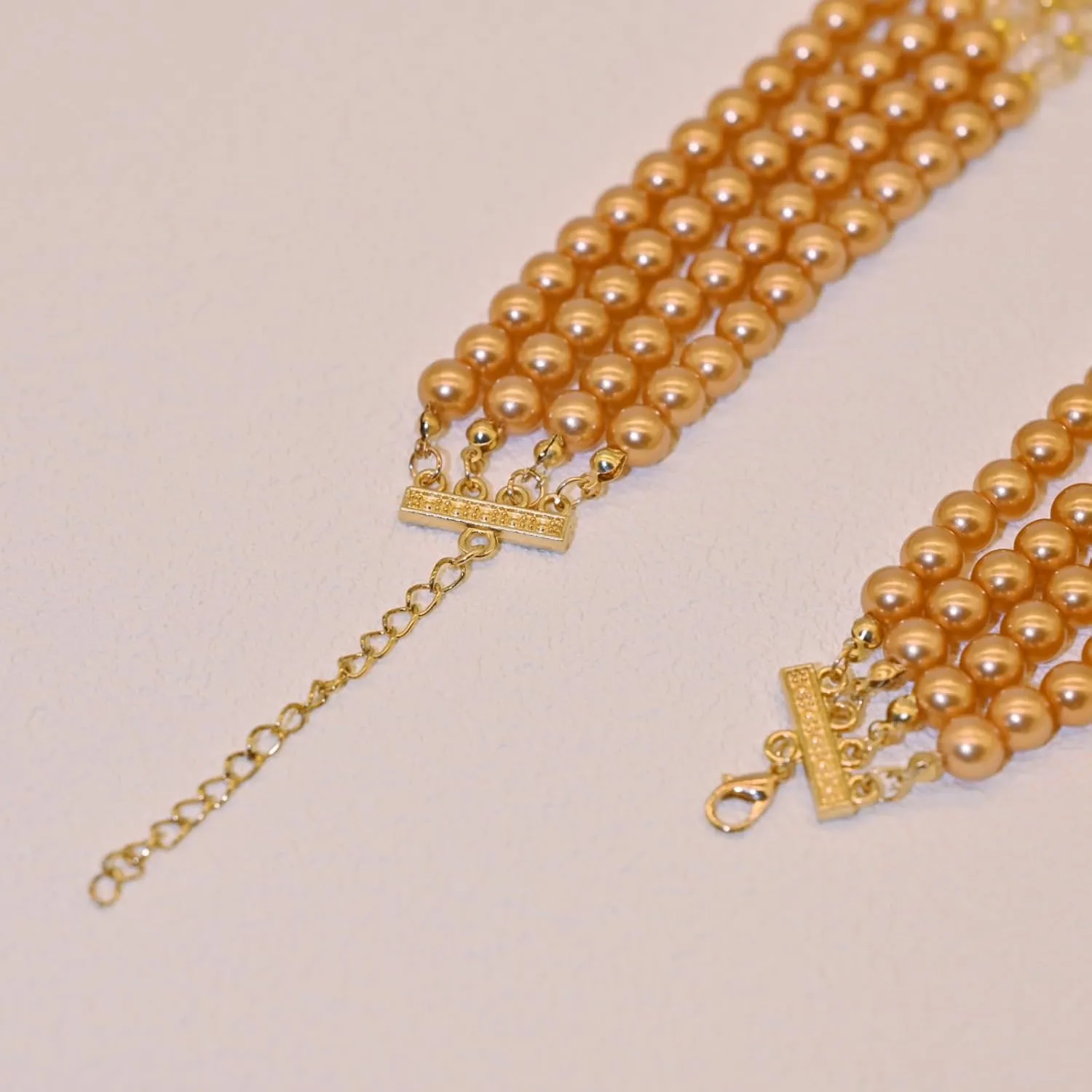 Chunky Pearl necklace for Women Trendy Imitation Pearl Necklace for Women and Men Multi Strand Colorful Plated Beaded Necklace Set