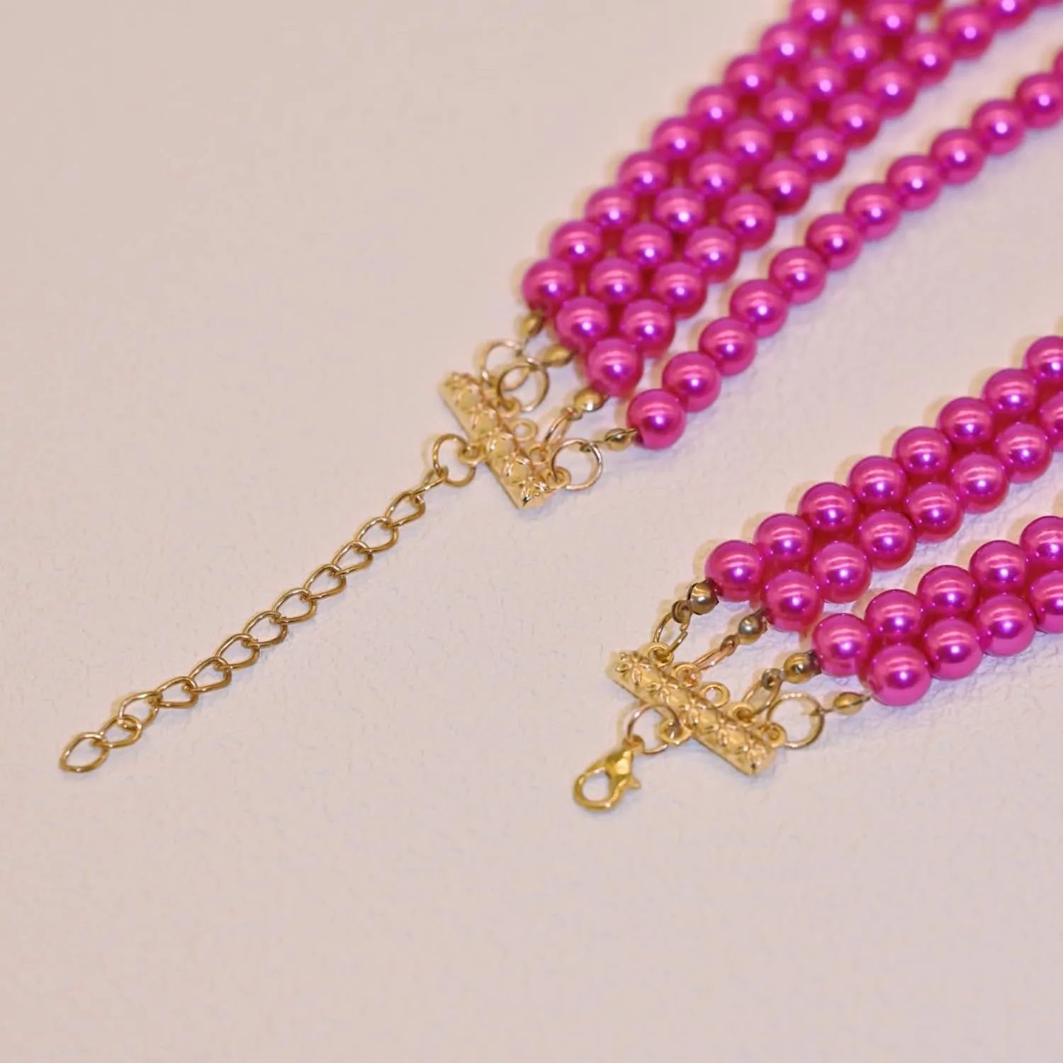 Chunky Pearl necklace for Women Trendy Imitation Pearl Necklace for Women and Men Multi Strand Colorful Plated Beaded Necklace Set