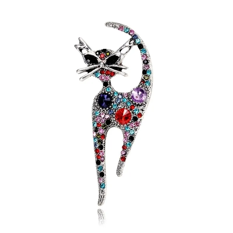 Classic Style Cat Alloy Inlay Rhinestones Women's Brooches