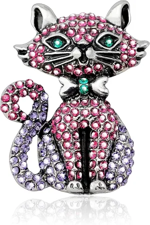 Classical Teddy Bear Rhinestones Bowknot Brooches Cute Animal Cat Enamel Squirrel Pin Corsage Scarf Clips
