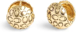 COACH Women's Signature Quilted Orb Huggie Earrings