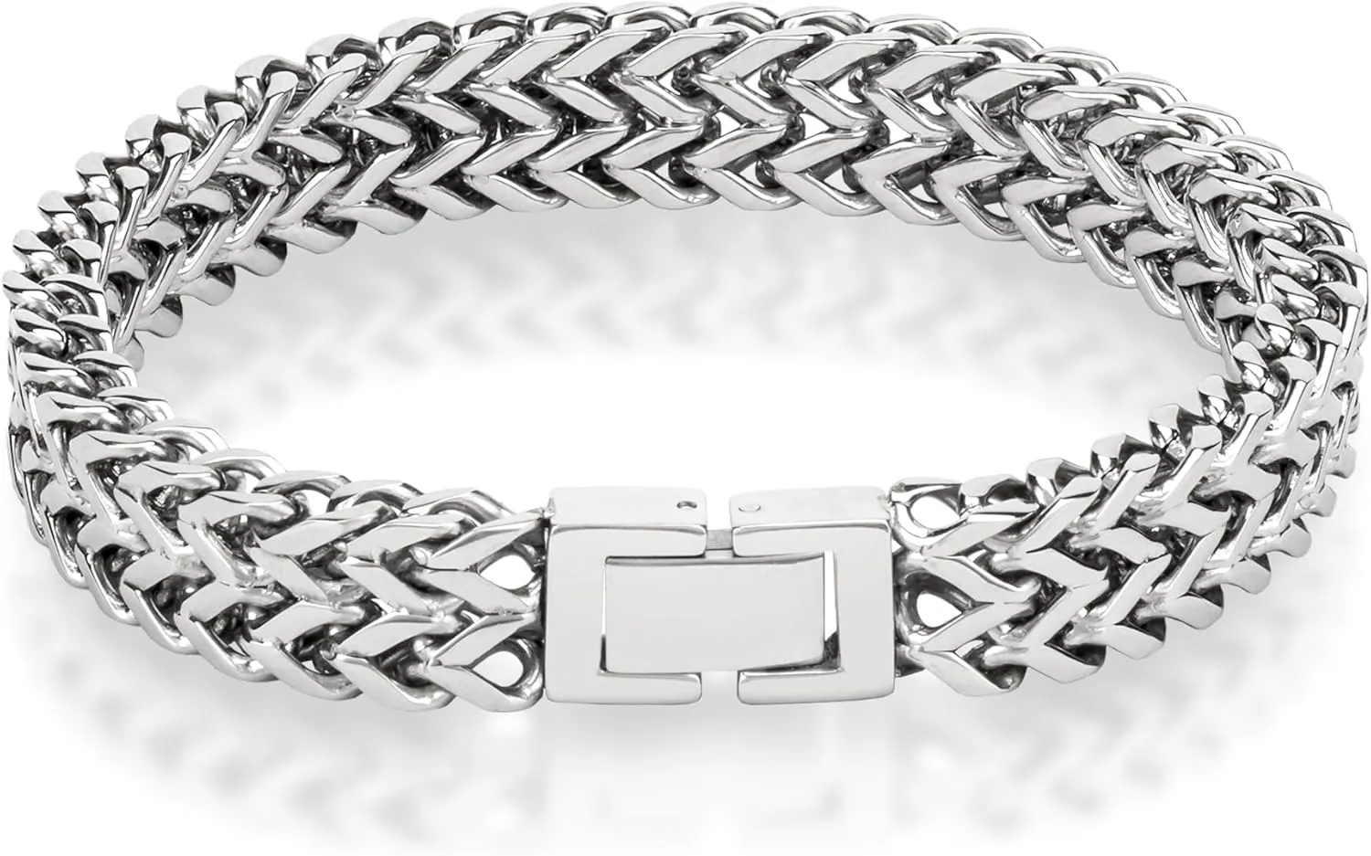 COBI 316L Stainless Steel Bracelets for Men, Thick Thin Cuban Link Chain, Blue Black Grey Beaded Stone, Premium Leather Jewelry with Totem, Franco Chain, Hip Hop Punk Style, Ideal Gift, 7 8 9 Inch
