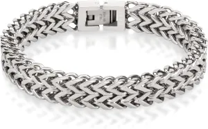 COBI 316L Stainless Steel Bracelets for Men, Thick Thin Cuban Link Chain, Blue Black Grey Beaded Stone, Premium Leather Jewelry with Totem, Franco Chain, Hip Hop Punk Style, Ideal Gift, 7 8 9 Inch