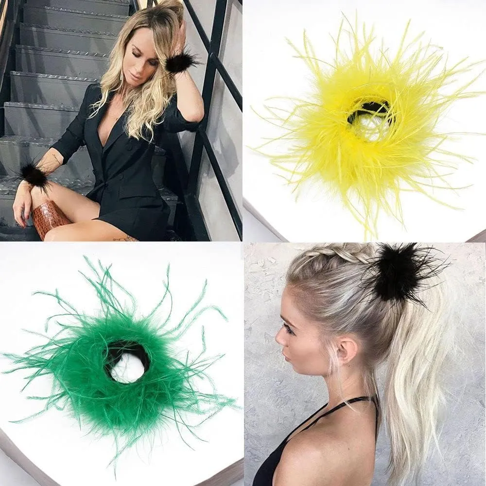 Cooluckday 2Pcs Women's Feather Slap Bracelets Watch Patting Circle Slap Ring Wrist Decoration Cuff Sleeves Slap Bangle