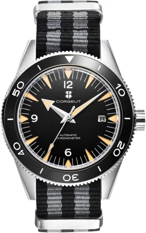 Corgeut 6013-NY Luxury Automatic Mechanical Self-Winding Men's Watch, Japanese Movement, 100M Waterproof, Nylon Strap, Date Display, Noctilucent - Stylish Timepiece for Men