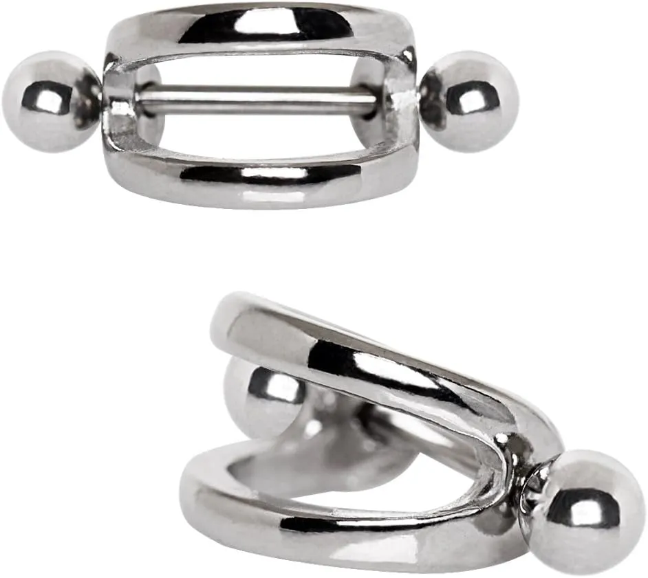 Covet Jewelry 316L Stainless Steel Double Line Cartilage Cuff Earring