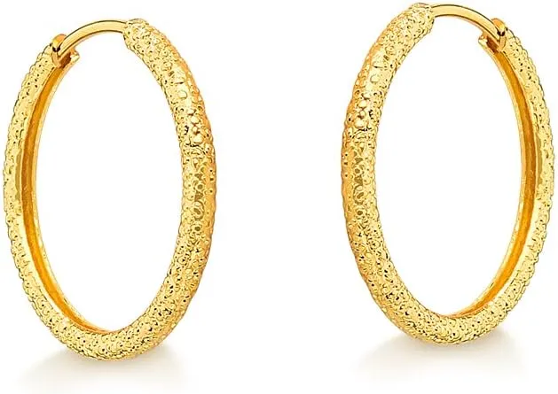 Cracco Gold Plated 18k Hoop Earring, Hypoallergenic Earring, Earring for Women, Earring Elegant and Modern