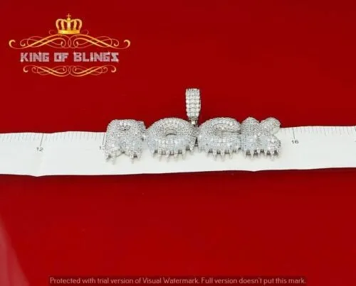 Create Your Own Custom Design in 925 Sterling Silver Dripping ROCK 2.75inch Pendant in Cubic Zirconia