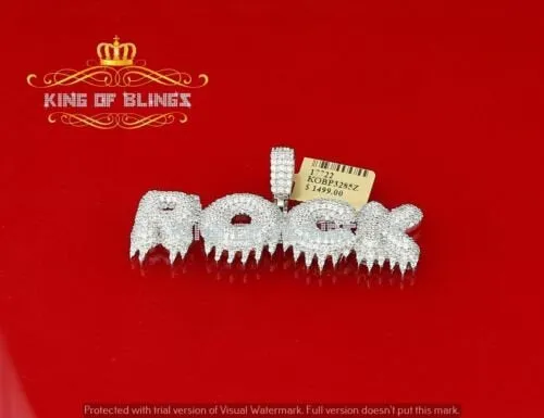 Create Your Own Custom Design in 925 Sterling Silver Dripping ROCK 2.75inch Pendant in Cubic Zirconia