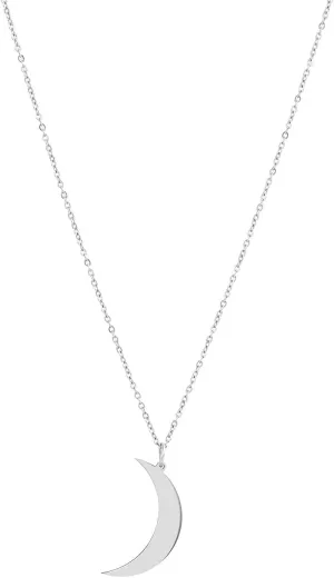 Crescent Moon Necklace 18K Gold Plated Stainless Steel Crescent Moon Pendant Necklace Delicate Dainty Crescent Necklace for Women