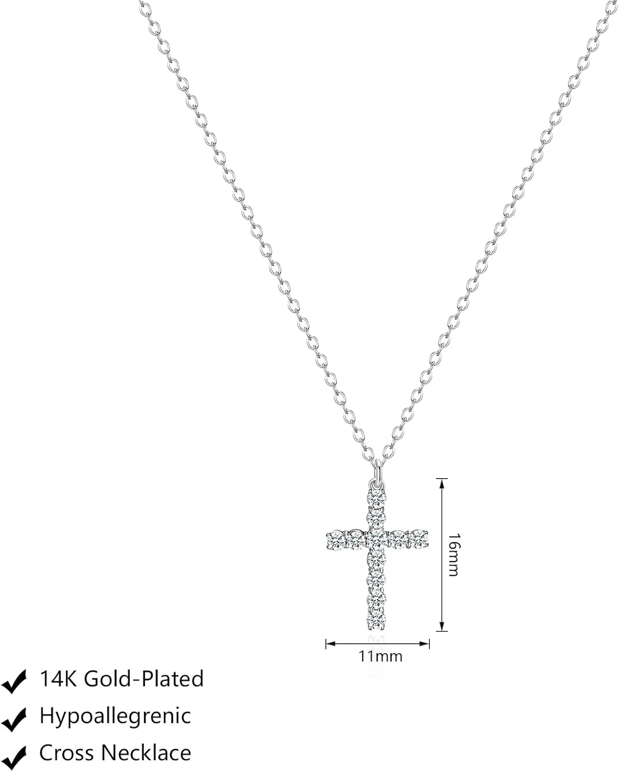 Cross Necklace for Women, Dainty 18K Gold Plated Small Cross Pendant Necklace Simple Gold Cross Necklaces for Women Trendy Gold Jewelry for Women Gift