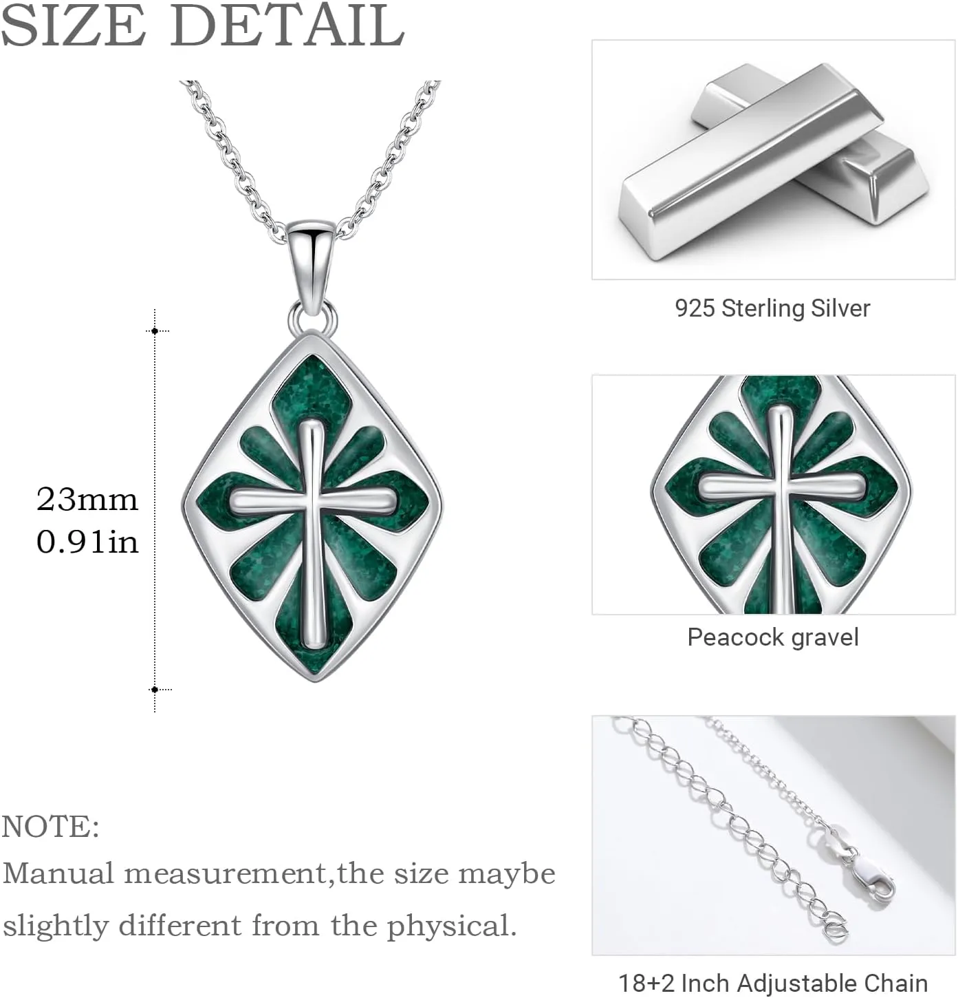 Cross Necklace for Women Men 925 Sterling Silver Abalone Shell/Malachite/Turquoise Cross Pendant Necklaces Religious Jewelry Birthday Graduation Gifts