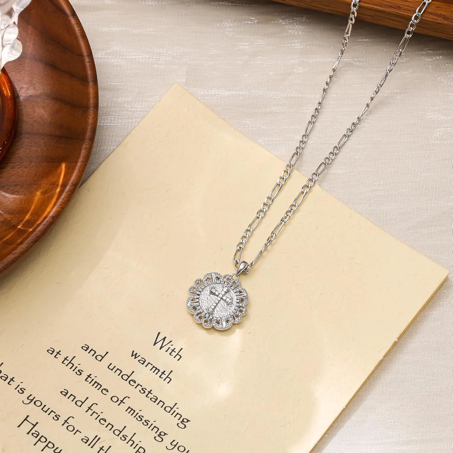 Cross Necklace for Women,14K Gold Plated/Silver/Rose Gold Cubic Zirconia Cross Faith Pendant Necklaces Festival Jewelry Gifts