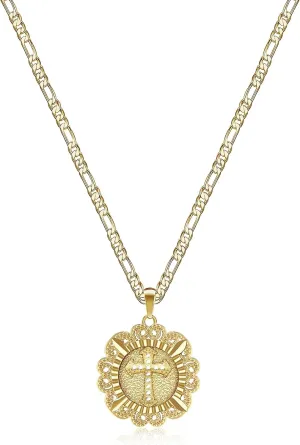 Cross Necklace for Women,14K Gold Plated/Silver/Rose Gold Cubic Zirconia Cross Faith Pendant Necklaces Festival Jewelry Gifts