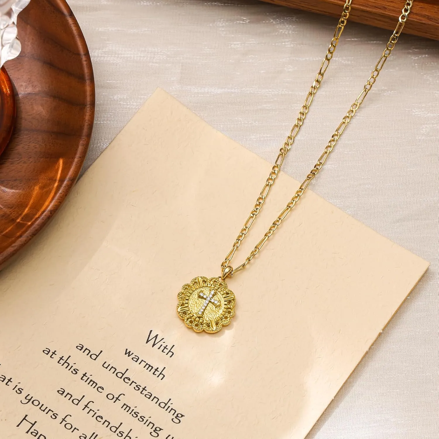 Cross Necklace for Women,14K Gold Plated/Silver/Rose Gold Cubic Zirconia Cross Faith Pendant Necklaces Festival Jewelry Gifts