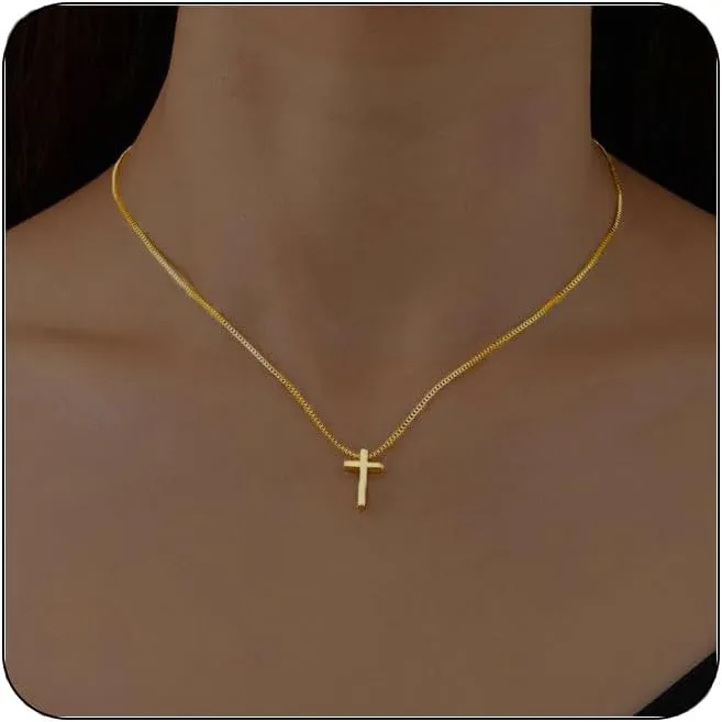 Cross Necklace for Women,Gold/Silver Cross Pendant Necklace Dainty Cross Necklace for Men Simple Gold Cross Necklace