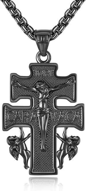 Cruz De Caravaca Necklace S925 Sterling Silver Cruz De Caravaca De Plata Mens Cross Necklaces Religious Jewelry Gifts for Men Women
