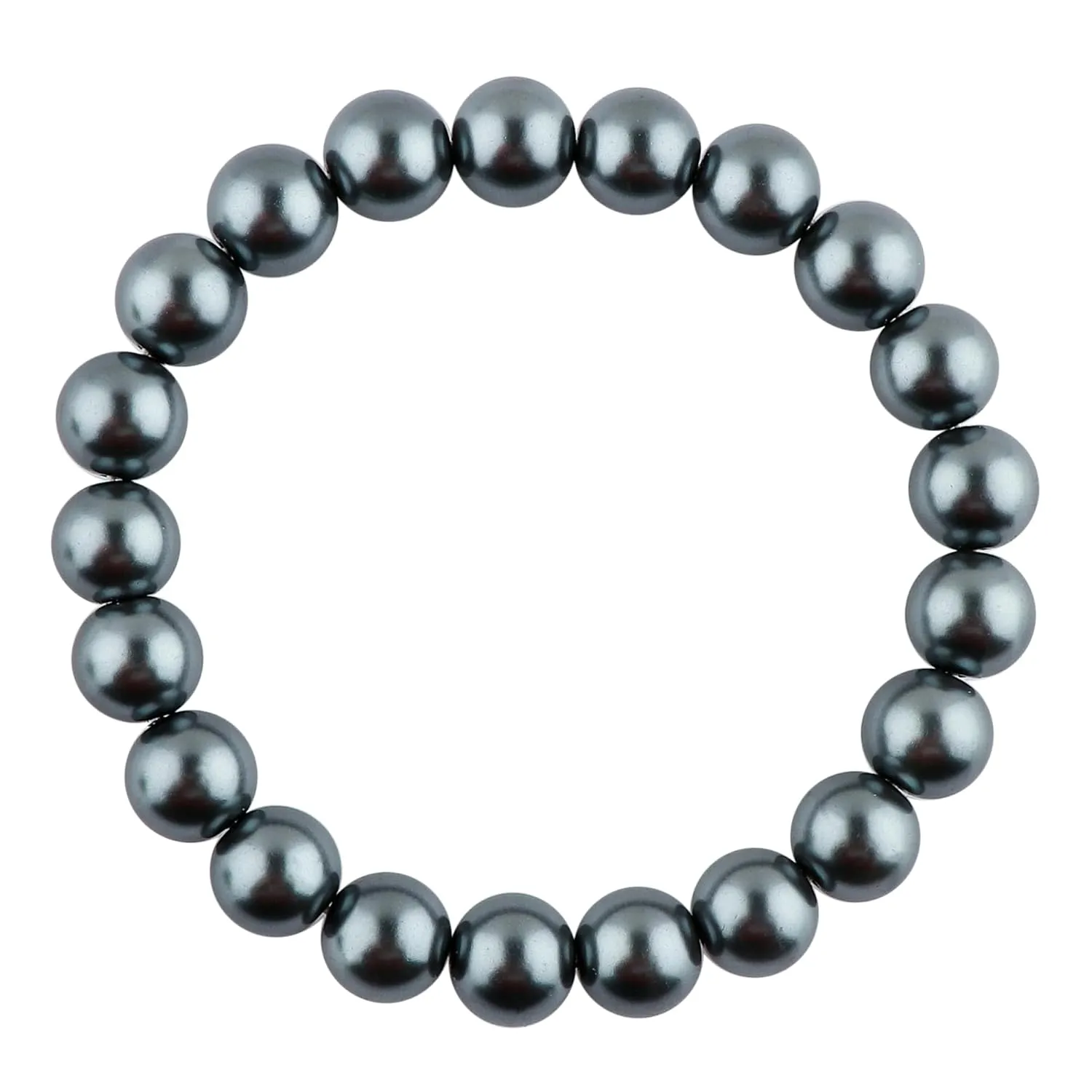 CRYSTALIS Grey Pearl Elastic Stretchable Bracelet, Enchanting Chakra Beads, Healing Yoga & Meditation Beads, Jewelry for Men & Women Bracelet, Gift Giving Bracelet, 7.25 to 7.50 inch