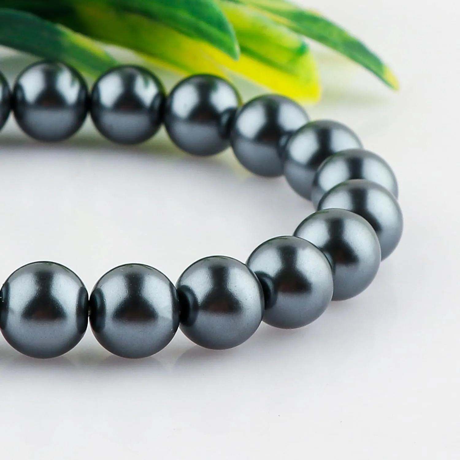 CRYSTALIS Grey Pearl Elastic Stretchable Bracelet, Enchanting Chakra Beads, Healing Yoga & Meditation Beads, Jewelry for Men & Women Bracelet, Gift Giving Bracelet, 7.25 to 7.50 inch