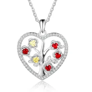 Customized 6 Birthstone Flower Necklace
