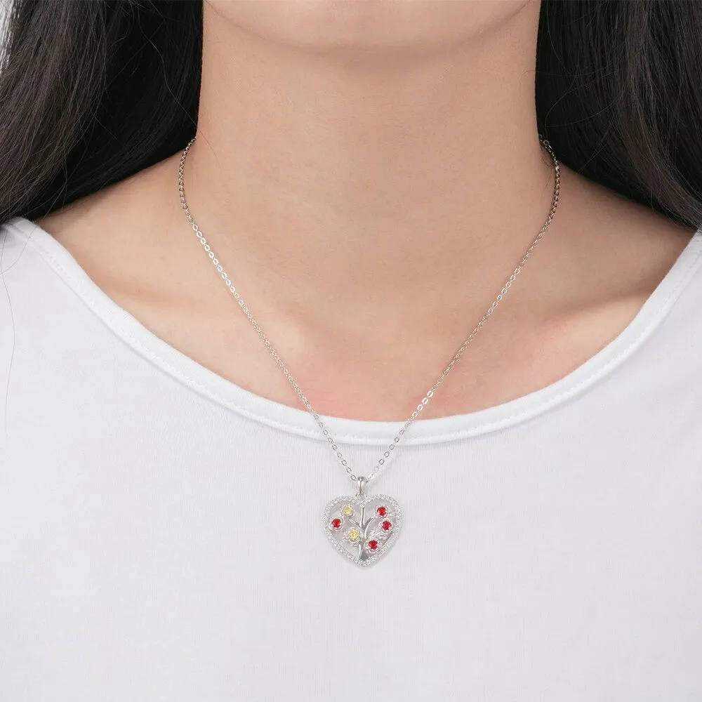 Customized 6 Birthstone Flower Necklace