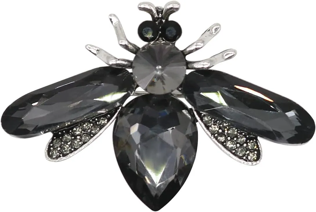 Cute Bee Daisy Crystal Brooches Pin Fashio Rhinestone Animal Flower Brooch Insect Themed Lapel Pins for Women Men Gold Tone