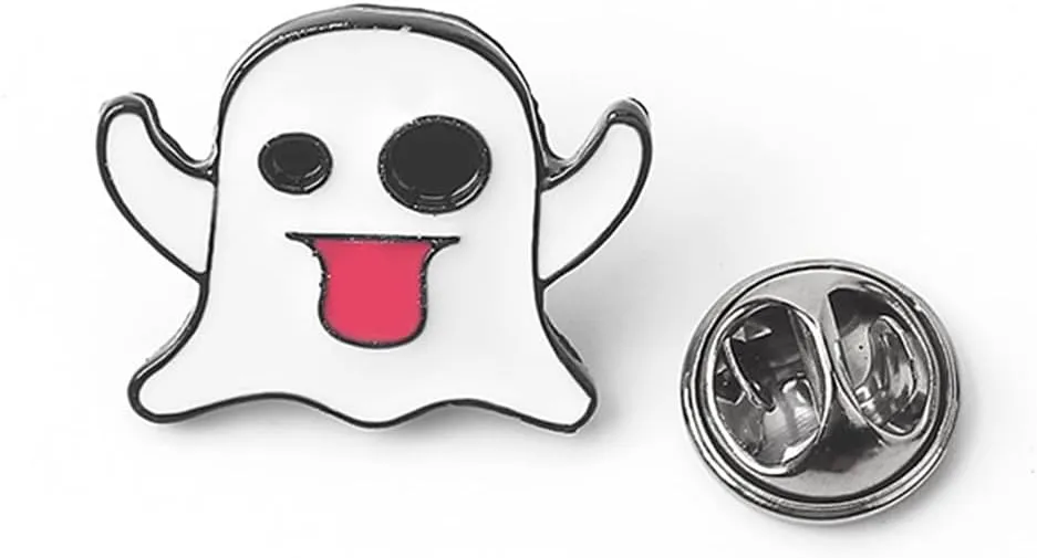 Cute Boo Ghost Brooch Pin Kawaii Horror Ghost Enamel Pins for Backpacks Clothes Hat Pins Little Funny Brooches Lapel Pins Decoration Accessories for Women Teen Girls Halloween Festive Party Jewelry