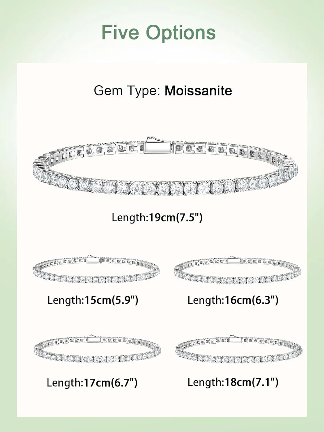 D Color VVS1 Clarity Moissanite and Genuine Sapphire/Emerald Tennis Bracelets for Women 2.22ct-10.45ct, Solid 925 Sterling Silver, Anniversary Wedding Valentines Jewelry for Her, Length 5.9-7.5 Inch(15-19cm)
