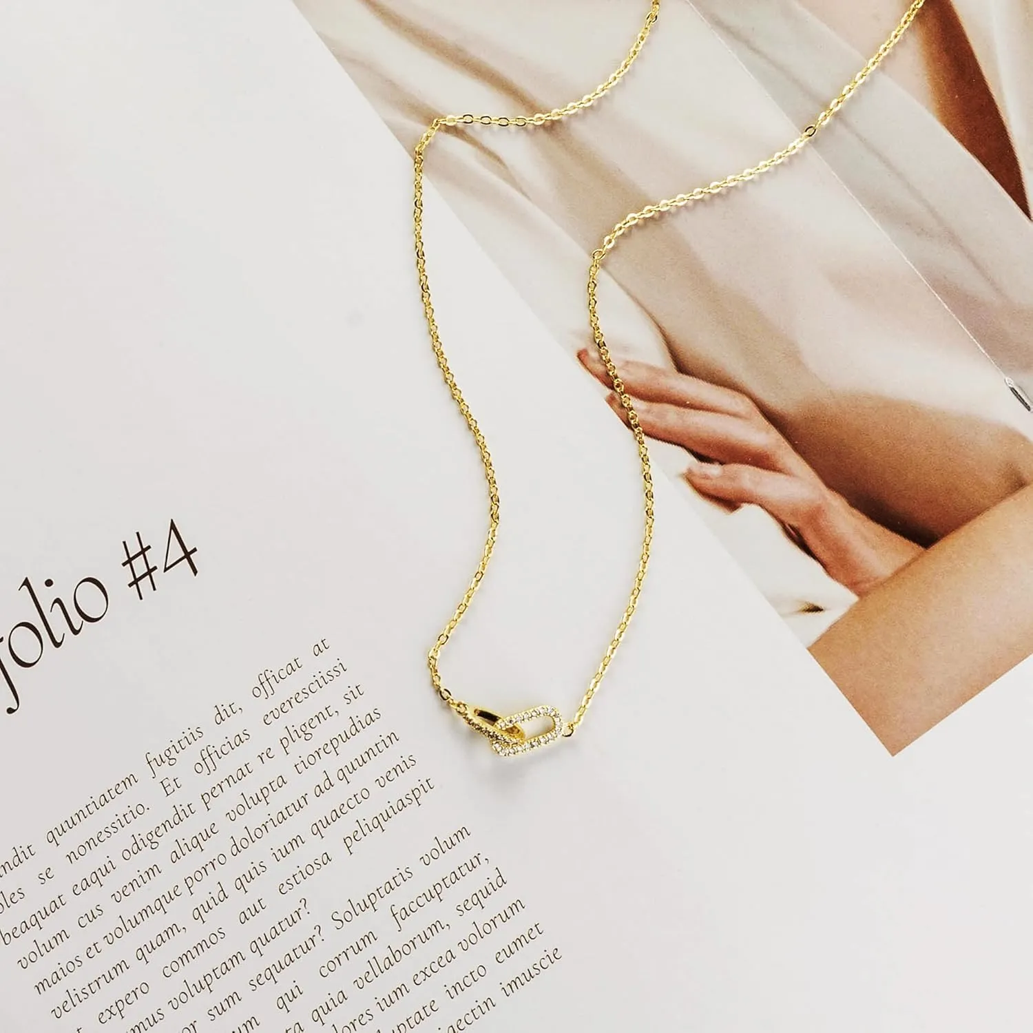 Dainty Gold Necklace for Women, Gold Cross necklace 14K Gold Plated Paperclip Pendant Necklace Cute Gold CZ Heart Pendant Necklace Simple Gold Choker Necklaces for Women Gold Jewelry Gifts