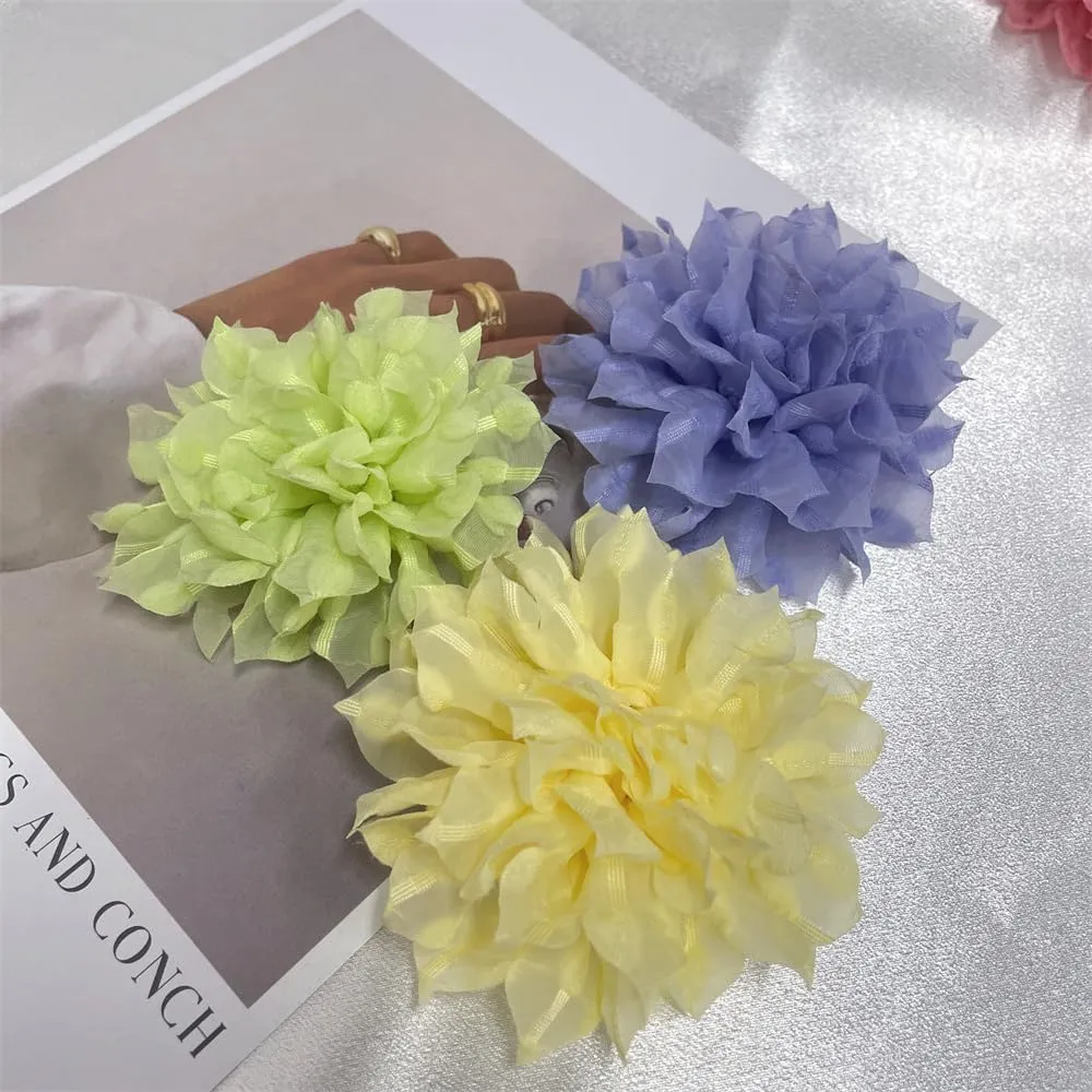 Dainty Lace Flower Large Brooch Lapel Pins Handmade Fabric Sunflower Brooches Pin Classic for Women Wedding Party Dance Banquet Dress Suit Clothes Accessories Jewelry Gifts 110mm