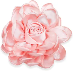 Dainty Satin Rose Flower Brooch Pins for Women Delicate Large Camellia Pins Shawl Clips Duckbill Clips Wedding Prom Banquet Party Jewelry Gift