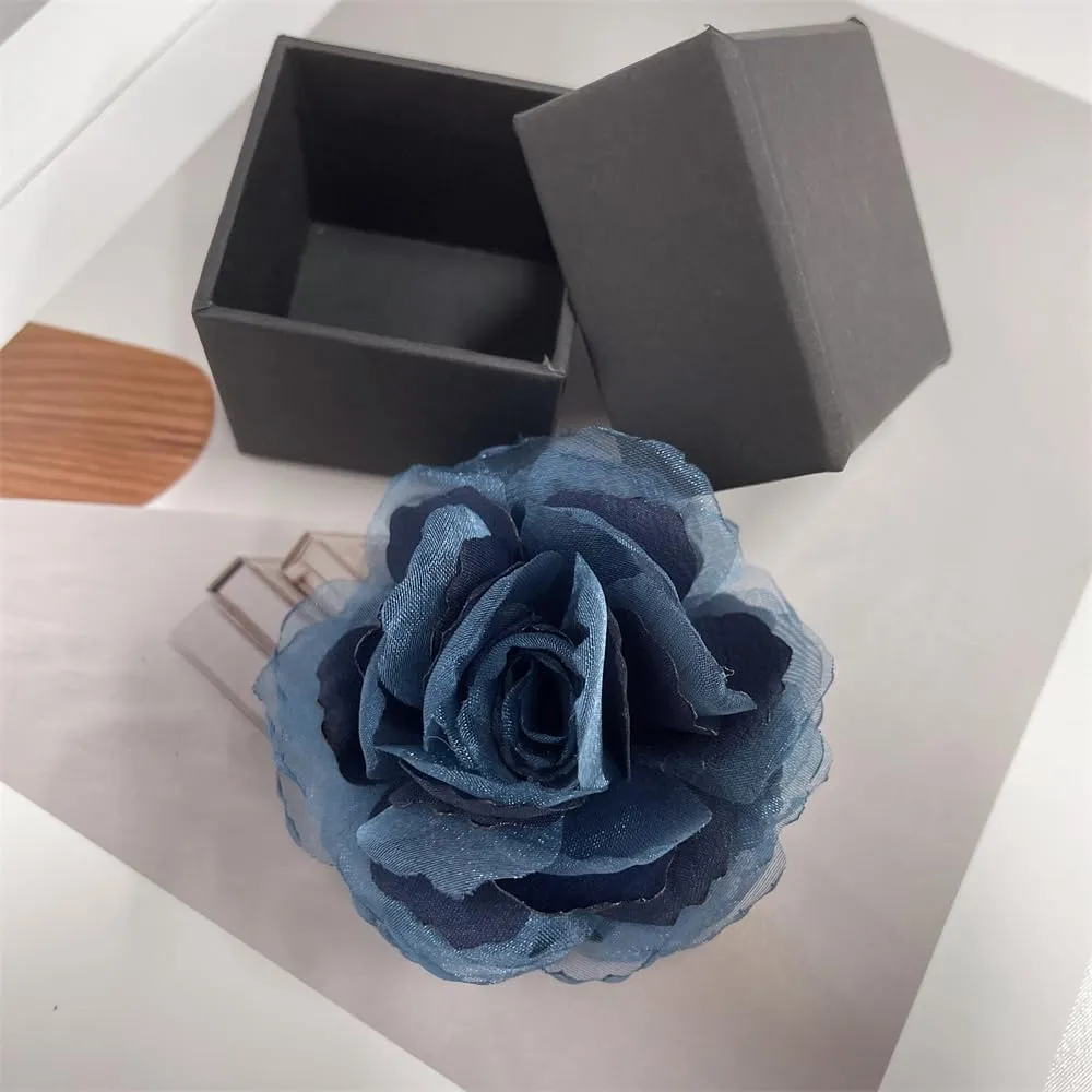 Dainty Silk Camellia Flower Large Brooch Lapel Pin Handmade Fabric Rose Flower Brooches Pin Classic for Women Wedding Party Dance Banquet Dress Suit Clothes Accessories Jewelry Gifts H0847