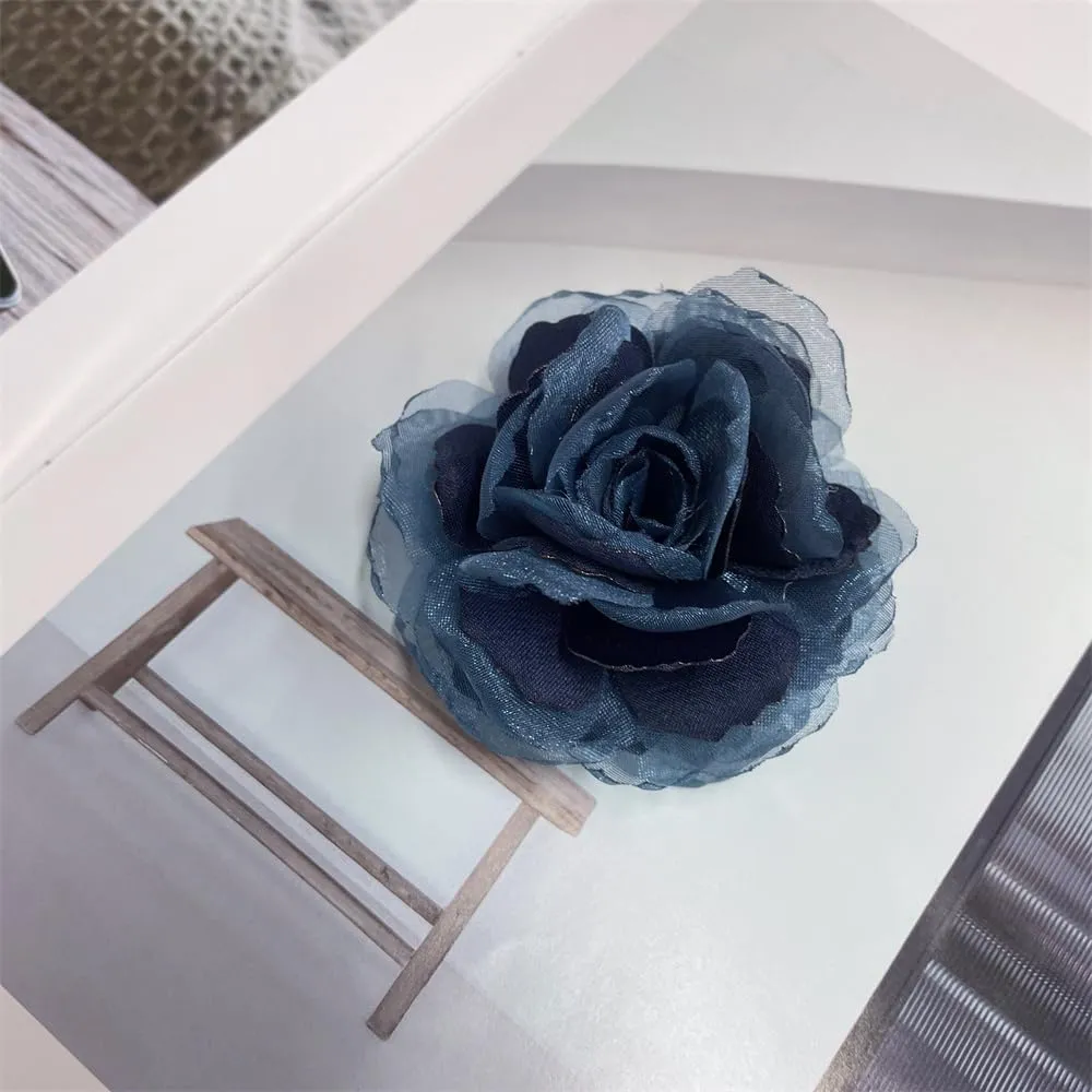 Dainty Silk Camellia Flower Large Brooch Lapel Pin Handmade Fabric Rose Flower Brooches Pin Classic for Women Wedding Party Dance Banquet Dress Suit Clothes Accessories Jewelry Gifts H0847