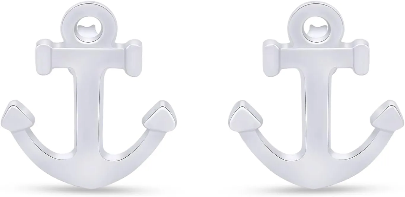 Dainty Tiny Cross Anchor Fine Stud Earrings In 14k Gold Over Sterling Silver | Minimalist, Delicate Jewelry For Her Women