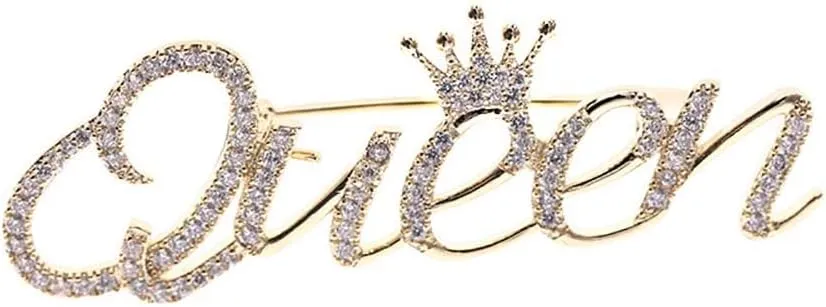 Dainty Zircon Queen Brooch Pin Lapel Pins Clip Sweater Suit Dress Backpack Brooches Pins for Women Girls Cute Jewelry Gifts